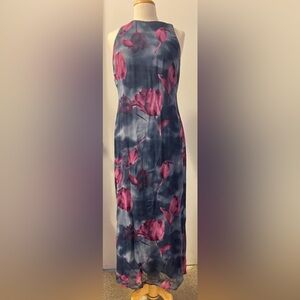 Donna Ricco Backless Pink and Blue Cocktail Dress